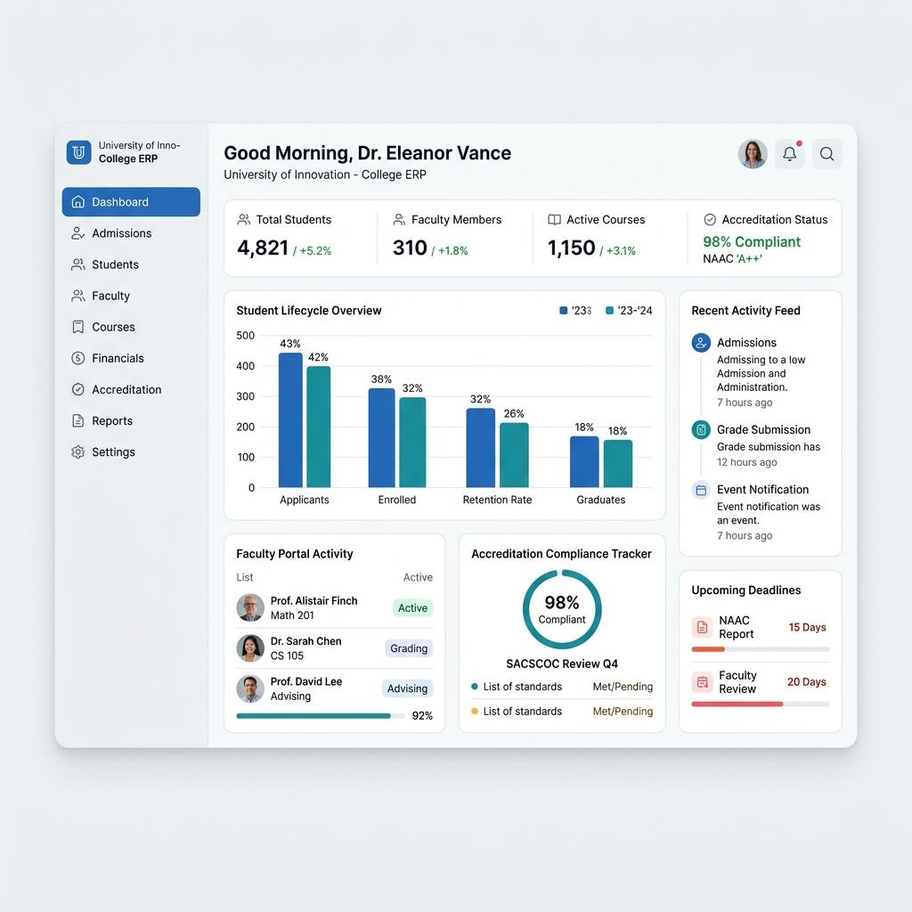 College ERP (NBA/NAAC) Dashboard Preview