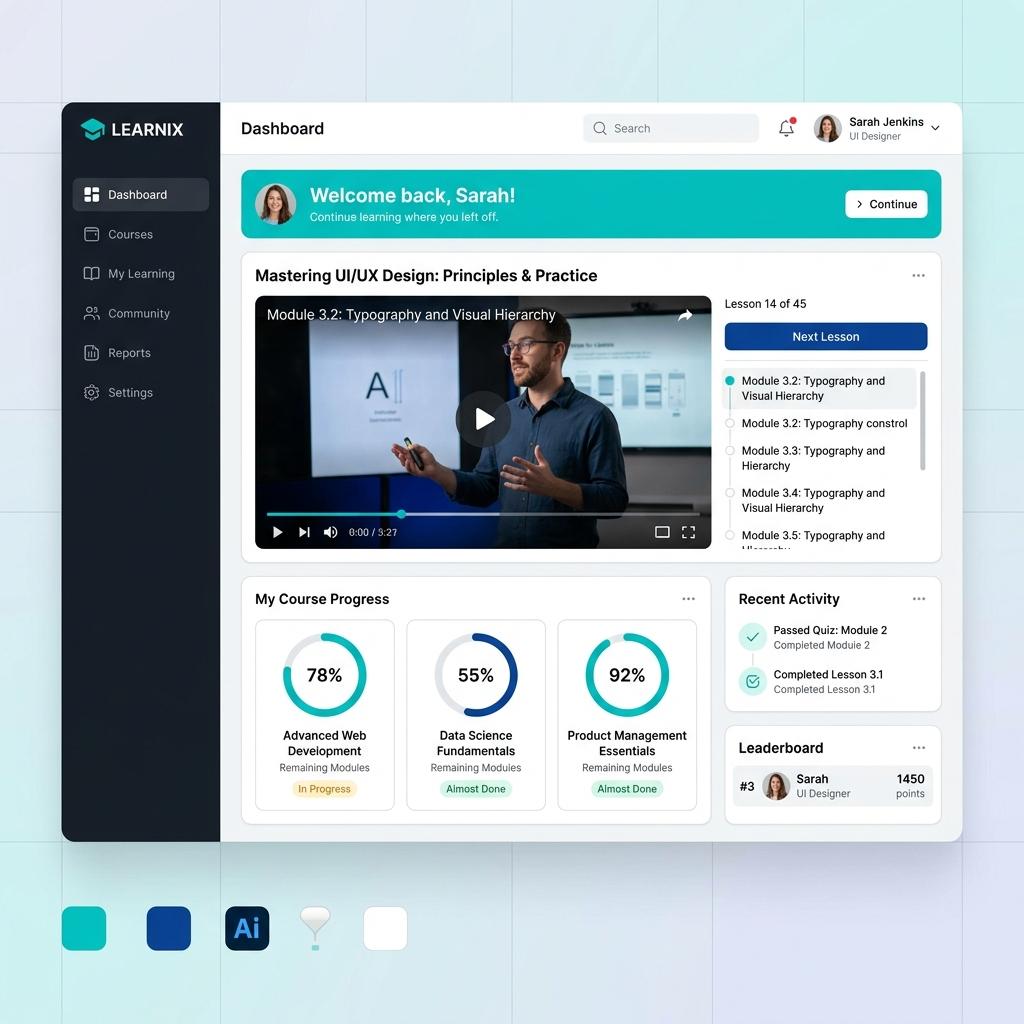 Learning Management System (LMS) Dashboard Preview