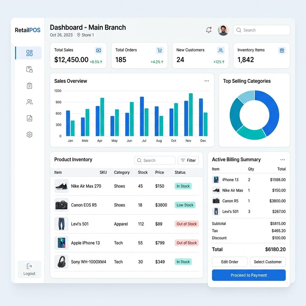 Retail Point of Sale (POS) Dashboard Preview